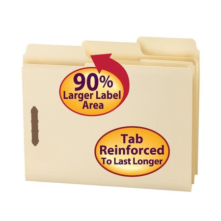 Smead File Folders, 2 Fasteners, SuperTab, 11-5/8"x9-9/10", 50/BX, MLA PK SMD14545